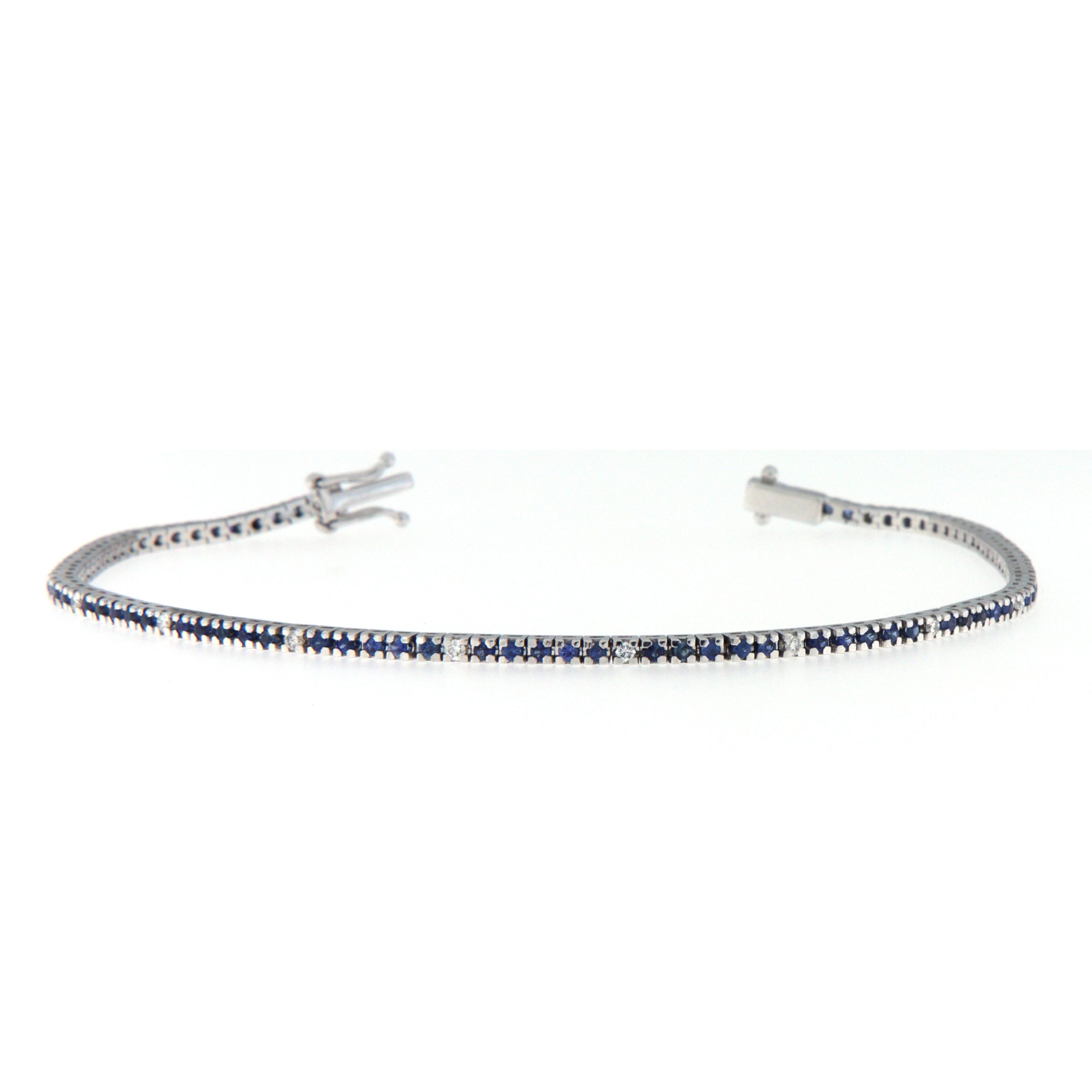 Bracciale Tennis a griffe in oro Bianco 18k con Smeraldi | GV